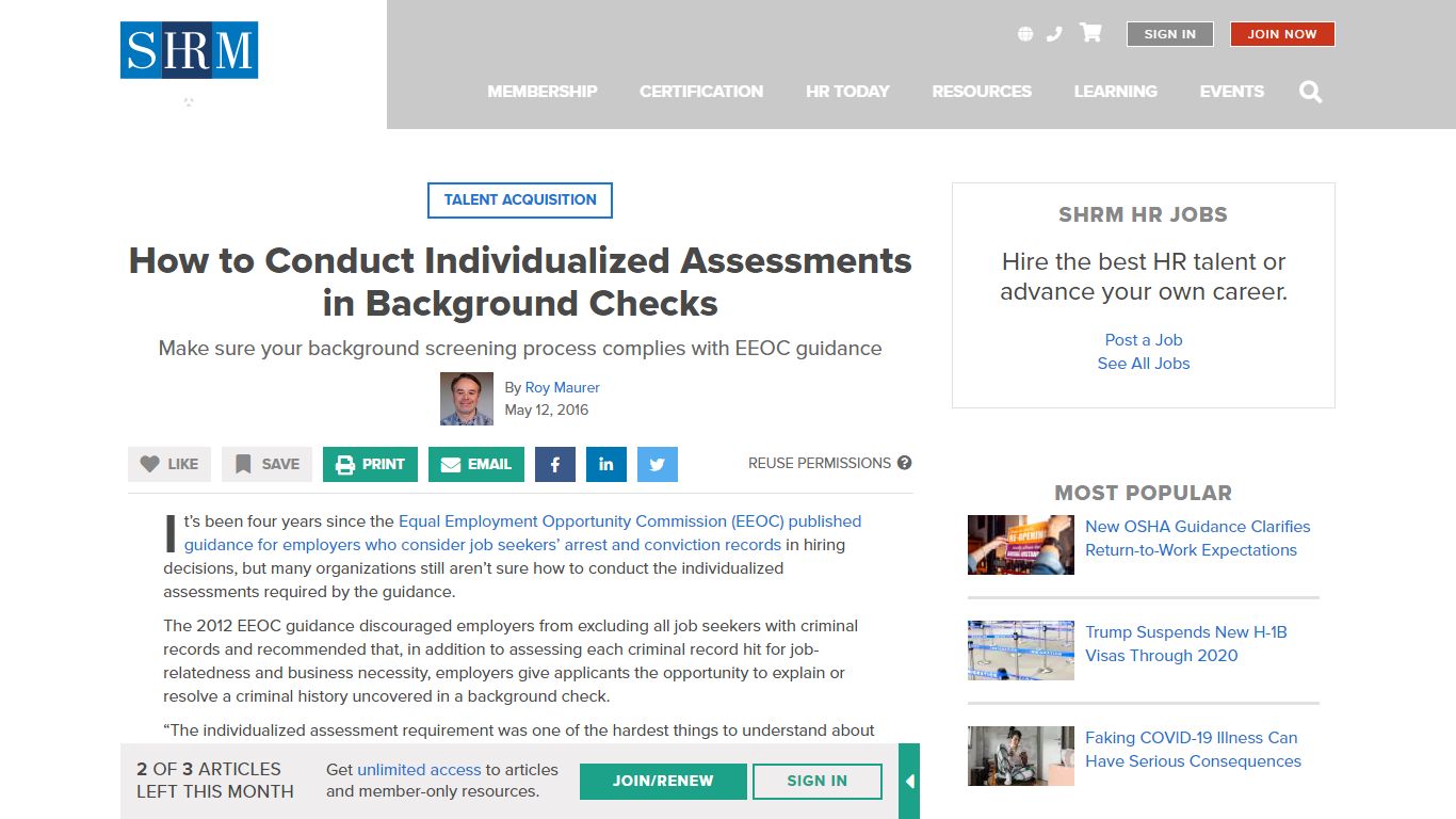 How to Conduct Individualized Assessments in Background Checks - SHRM